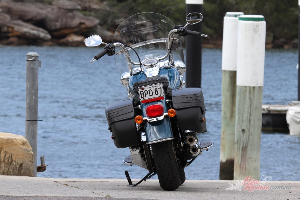 There is a sissy bar option for the pillion, which would be helpful. The saddlebags lock and are pretty big, enough for some clothes, beer, camera gear, small backpack etc but not a helmet.