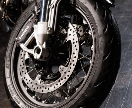 Spoked wheels.